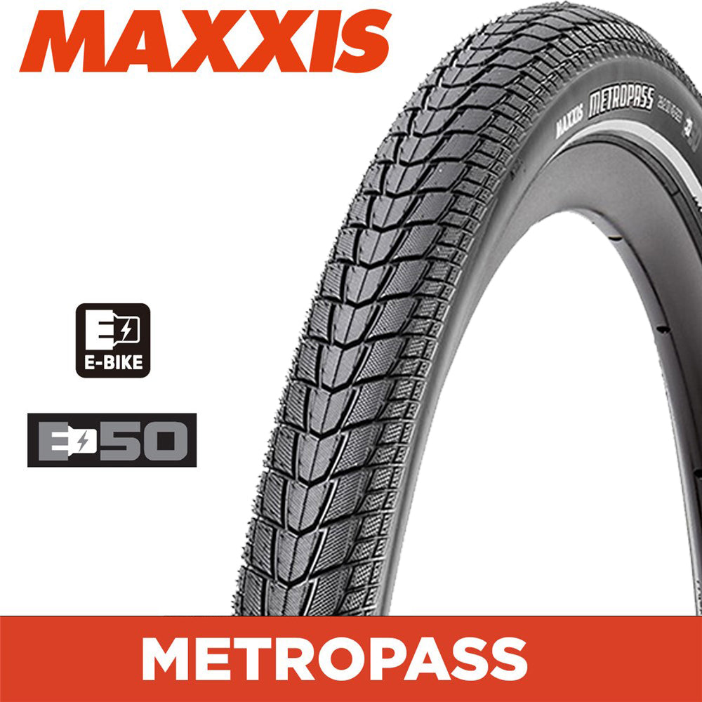 Pneu VÉLO Maxxis MetroPass 28x2.00 49-622 - Noir Réfléchissant, Norme ECE-R75 - Neuf