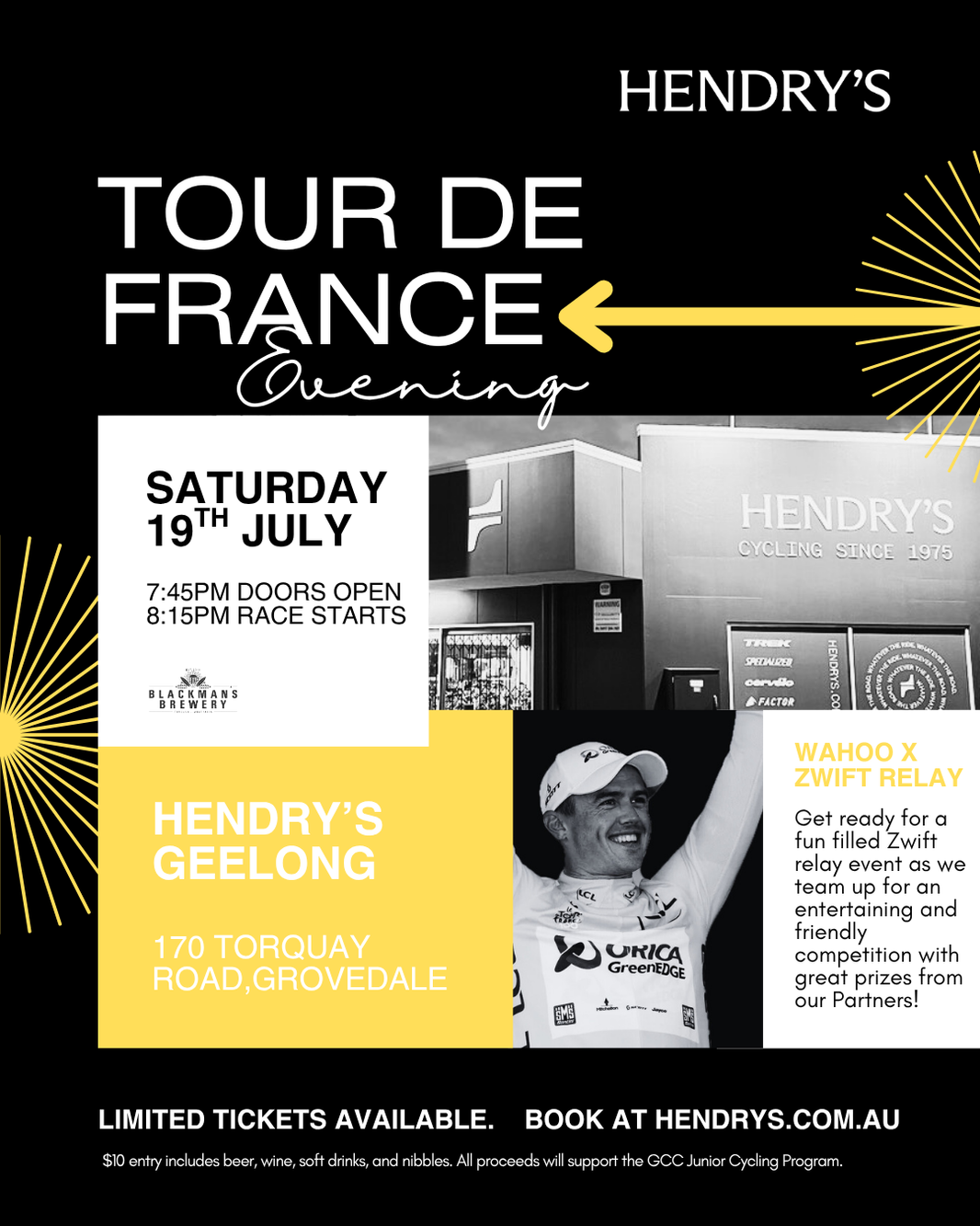 Hendry's Tour de France Evening - Saturday 19th July