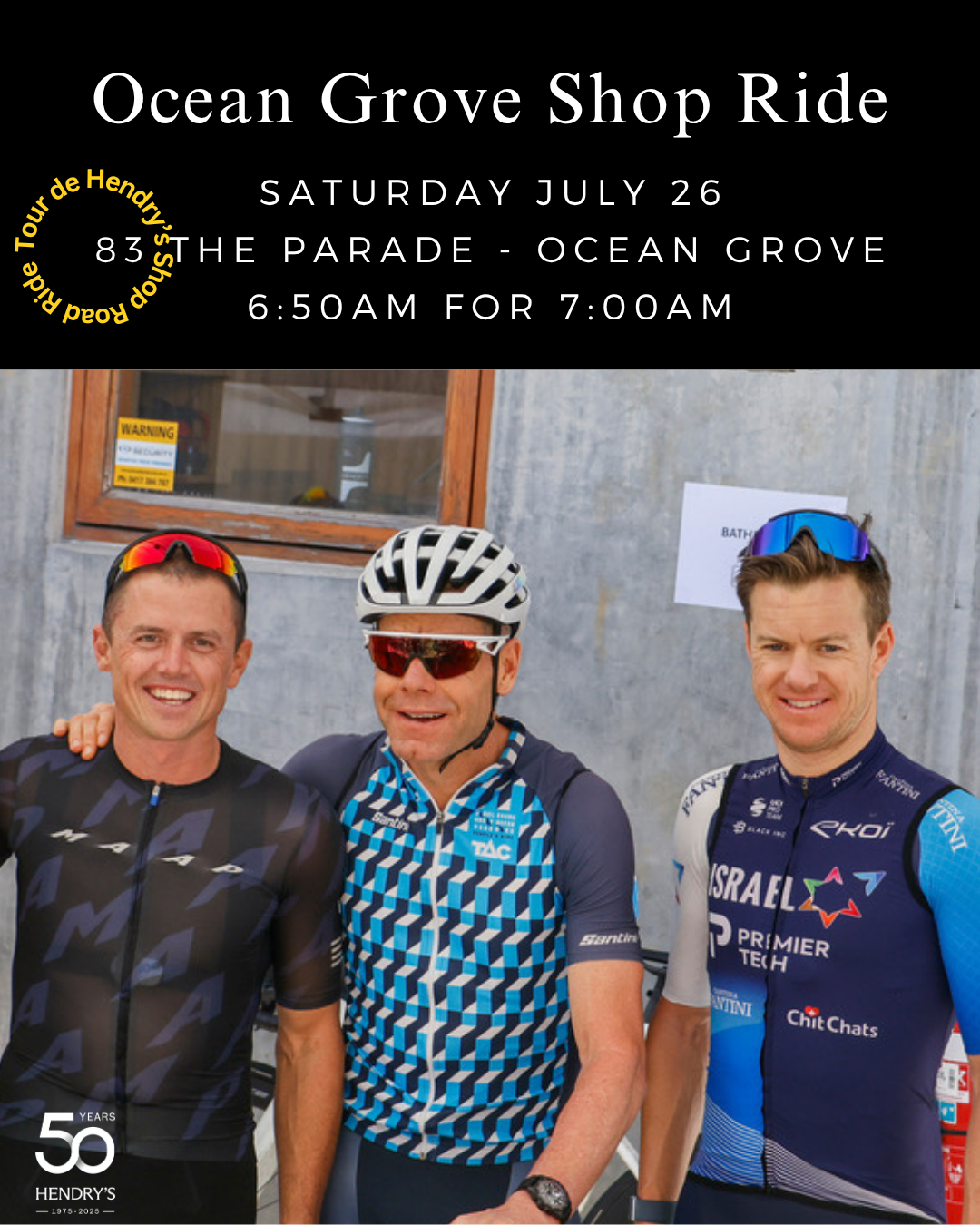Hendry’s Tour de France Ocean Grove Shop Ride – Saturday 26 July