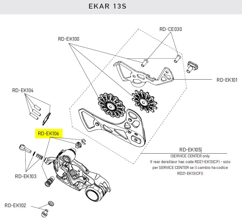 Pulley Wheels 13 Speed EKAR + Screws (6.7mm)