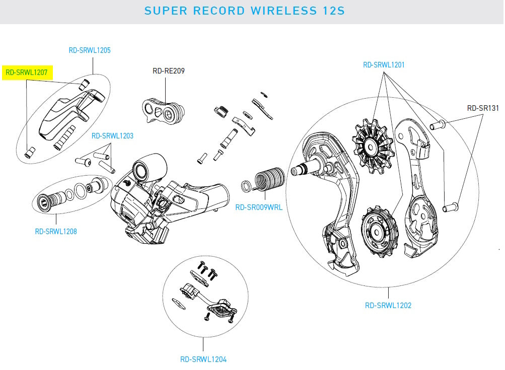 Super Record Wireless RR Derailleur Screws for Rod