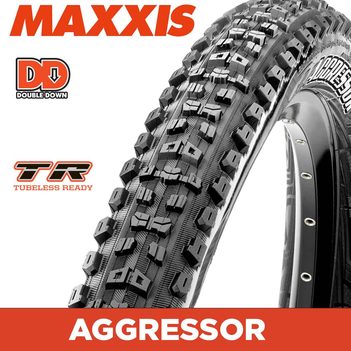 MAXXIS Aggressor - 27.5 X 2.50 - Folding TR - DD 120x2 TPI - Dual Compound - Black