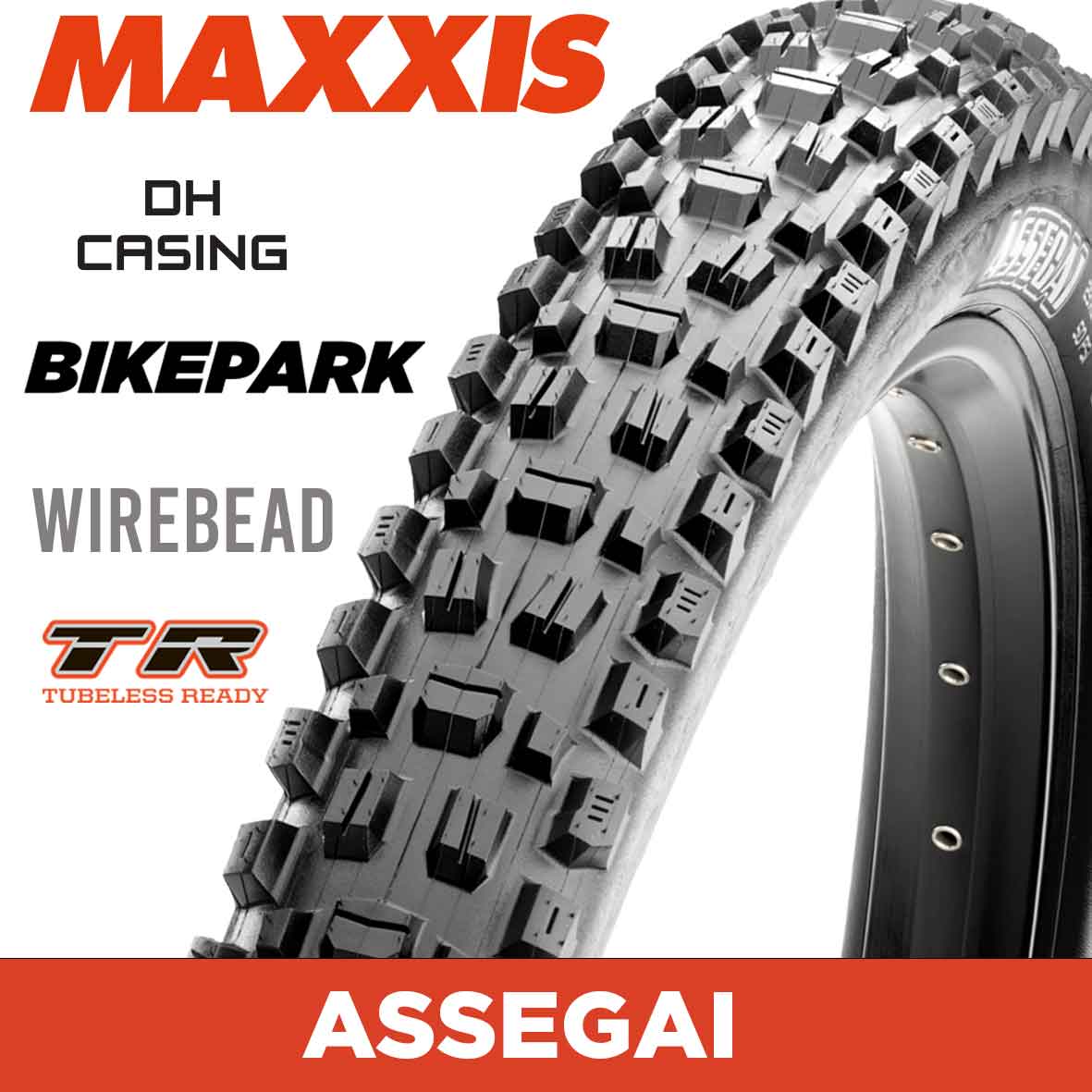 MAXXIS Assegai - 29 X 2.50 WT - Wirebead Tubeless Ready - 60TPIx2 DH Casing