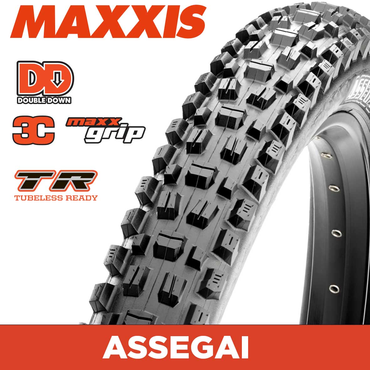 MAXXIS Assegai - 27.5 X 2.60 WT - Folding TR - DD 120x2 TPI - 3C MaxxGrip - Black