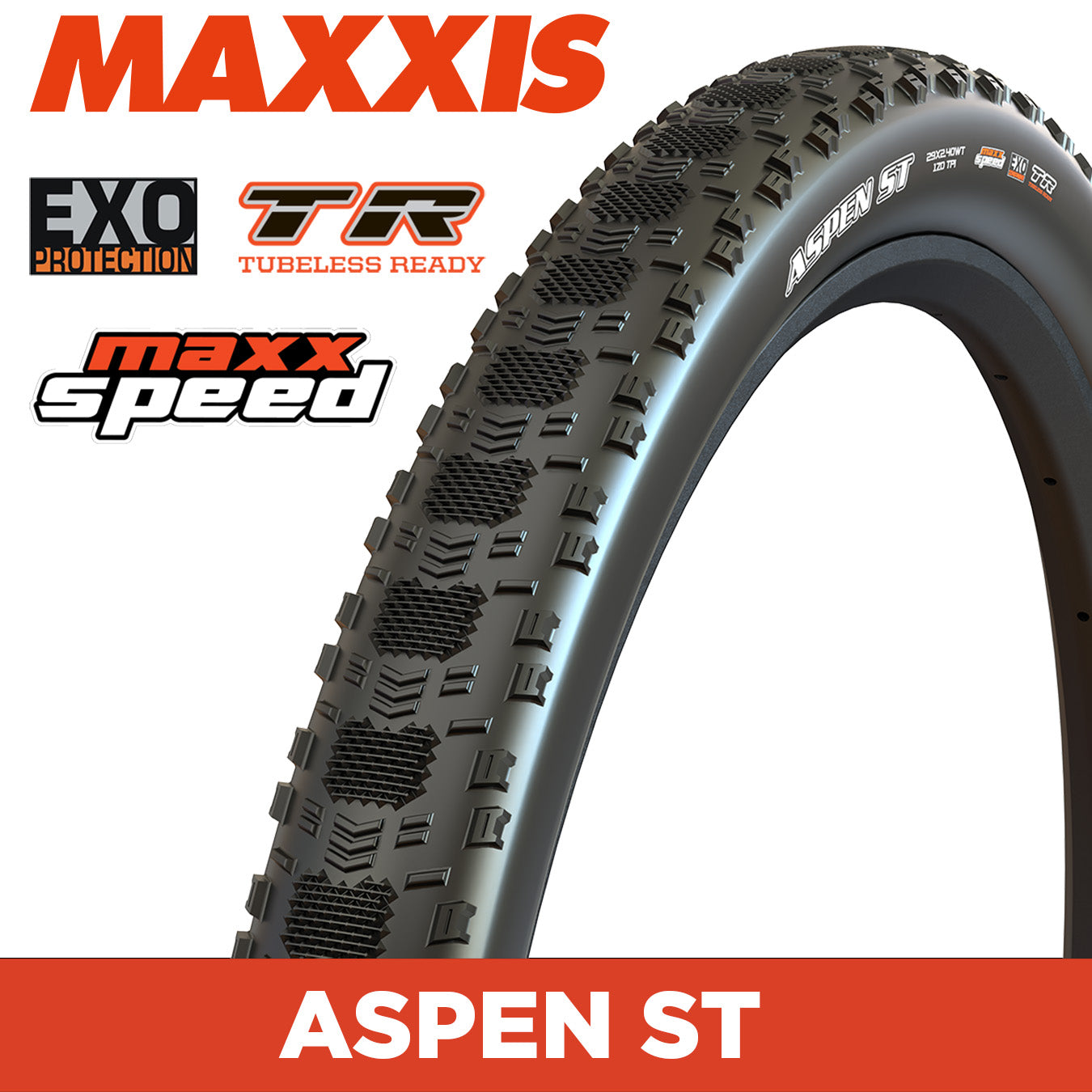 MAXXIS Aspen ST - 29 X 2.40 - Folding TR - EXO 120 TPI - MaxxSpeed XC - Black
