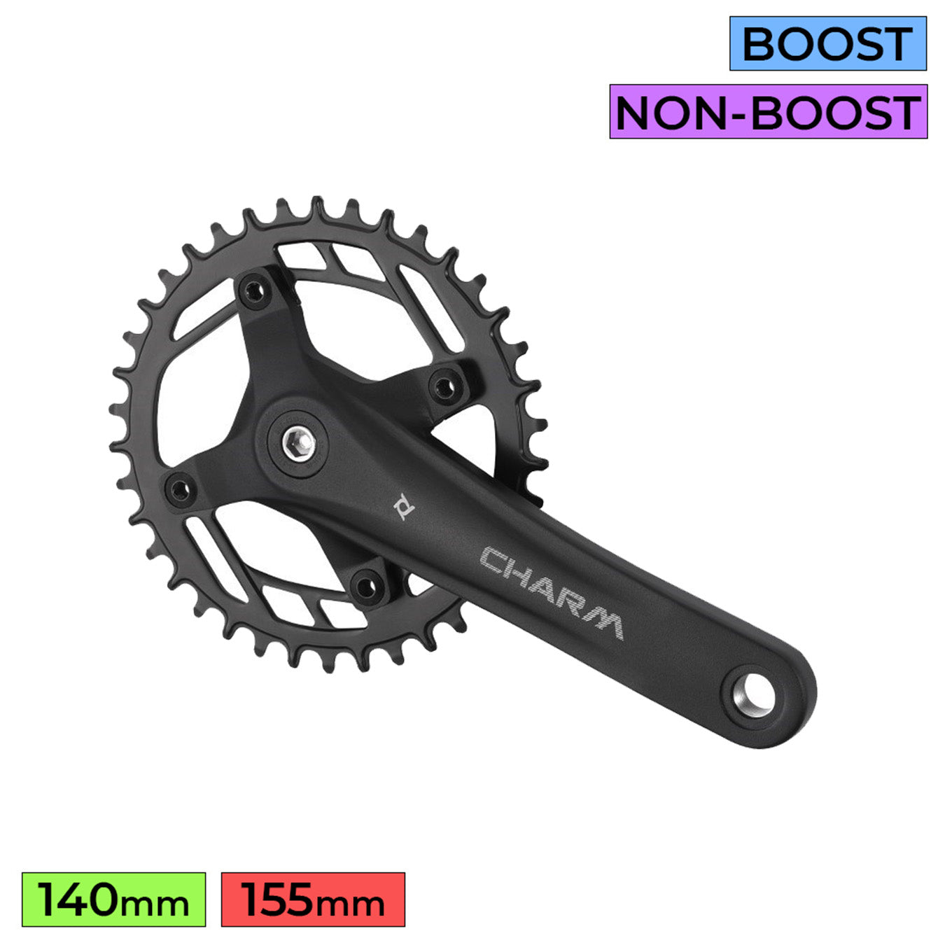 PROWHEEL MTB Crankset - CHARM-FD04S - 165mm - Non Boost - 32T NW 9/10s - Square Taper 113mm Axle