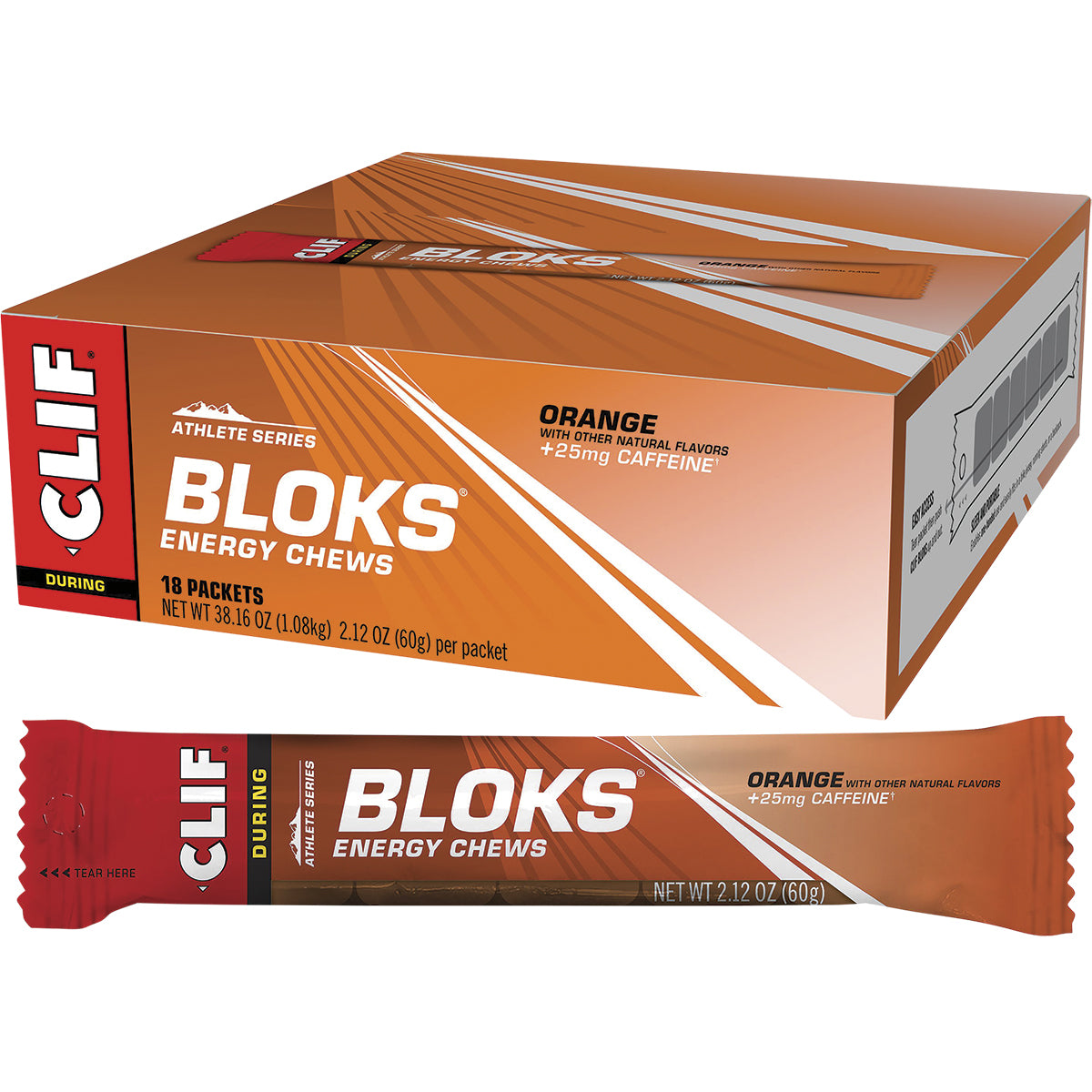 CLIF Bloks Energy Chews Orange 25mg Caffeine