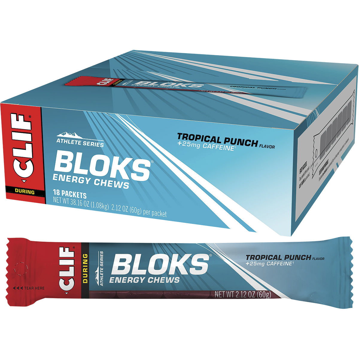 CLIF Bloks Energy Chews Tropical Punch 25mg Caffeine