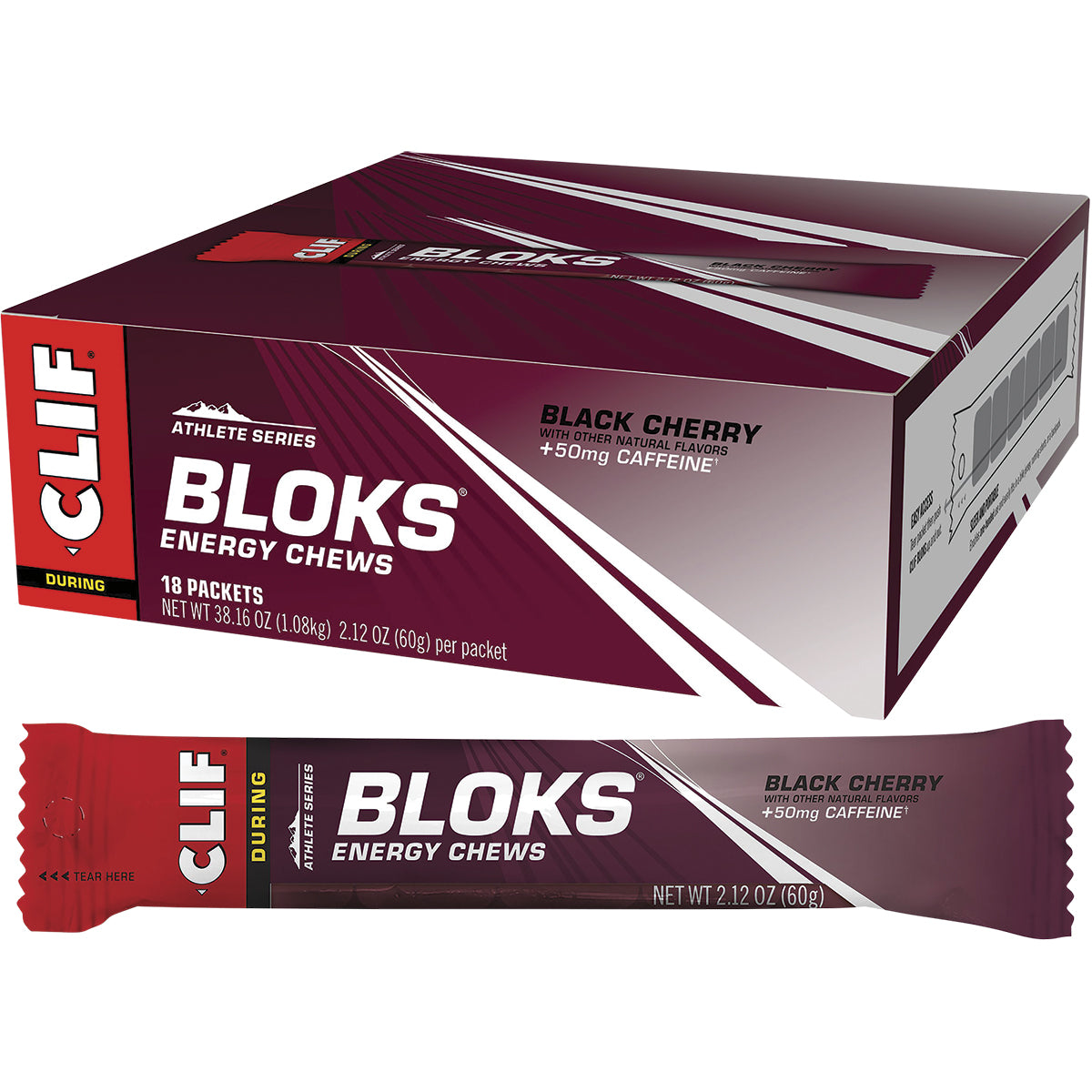 CLIF Bloks Energy Chews Black Cherry 50mg Caffeine