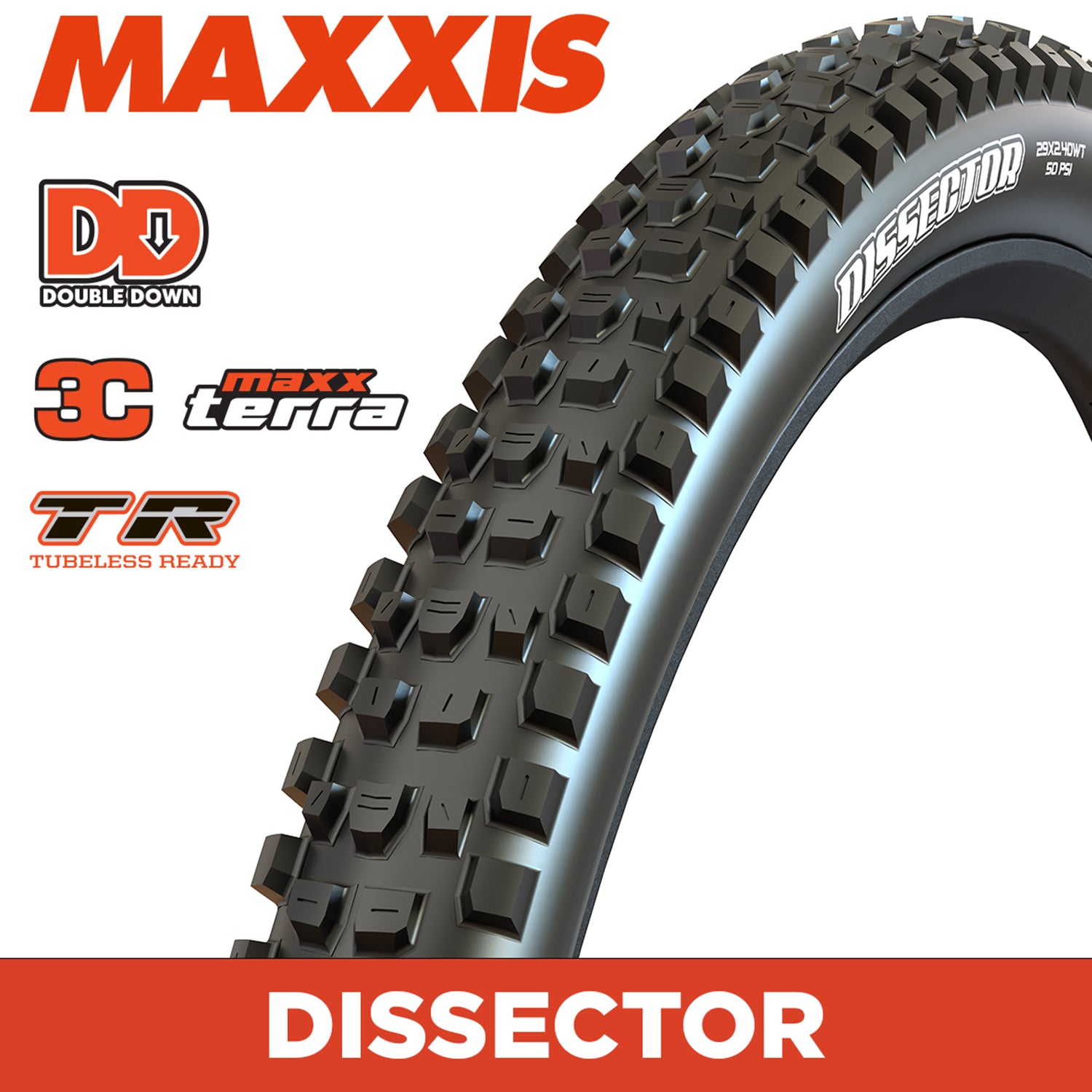 MAXXIS Dissector G2 - 29 X 2.40 Folding DD 120x2 3C MaxxTerra TR - Black
