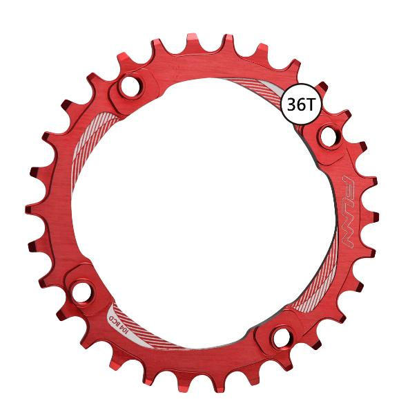 FUNN Chain Ring - Solo Narrow Wide - 36T - 104mm BCD - Red