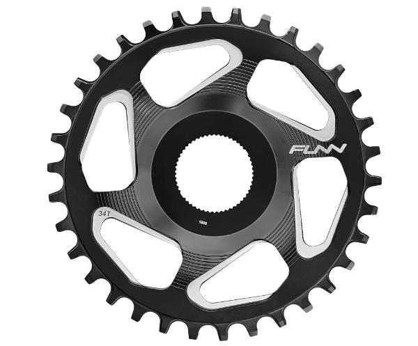 FUNN Chain Ring - Solo ES Narrow Wide E-Bike - 34T - Direct Mount - 50/53mm - Shimano E8000/E7000 - Black