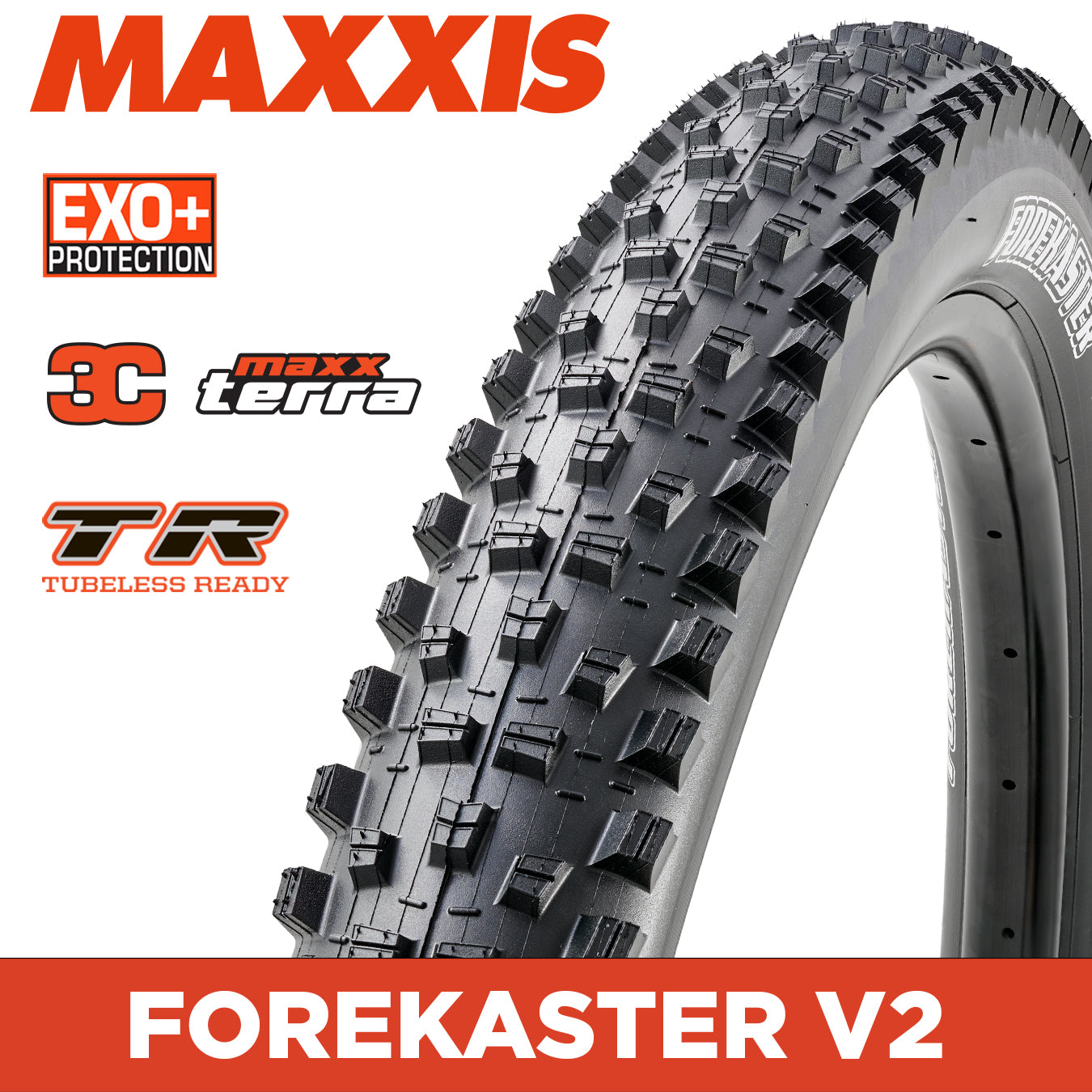 MAXXIS Forekaster V2 - 27.5 X 2.40 Folding 60TPI 3C MaxxTerra EXO+ TR