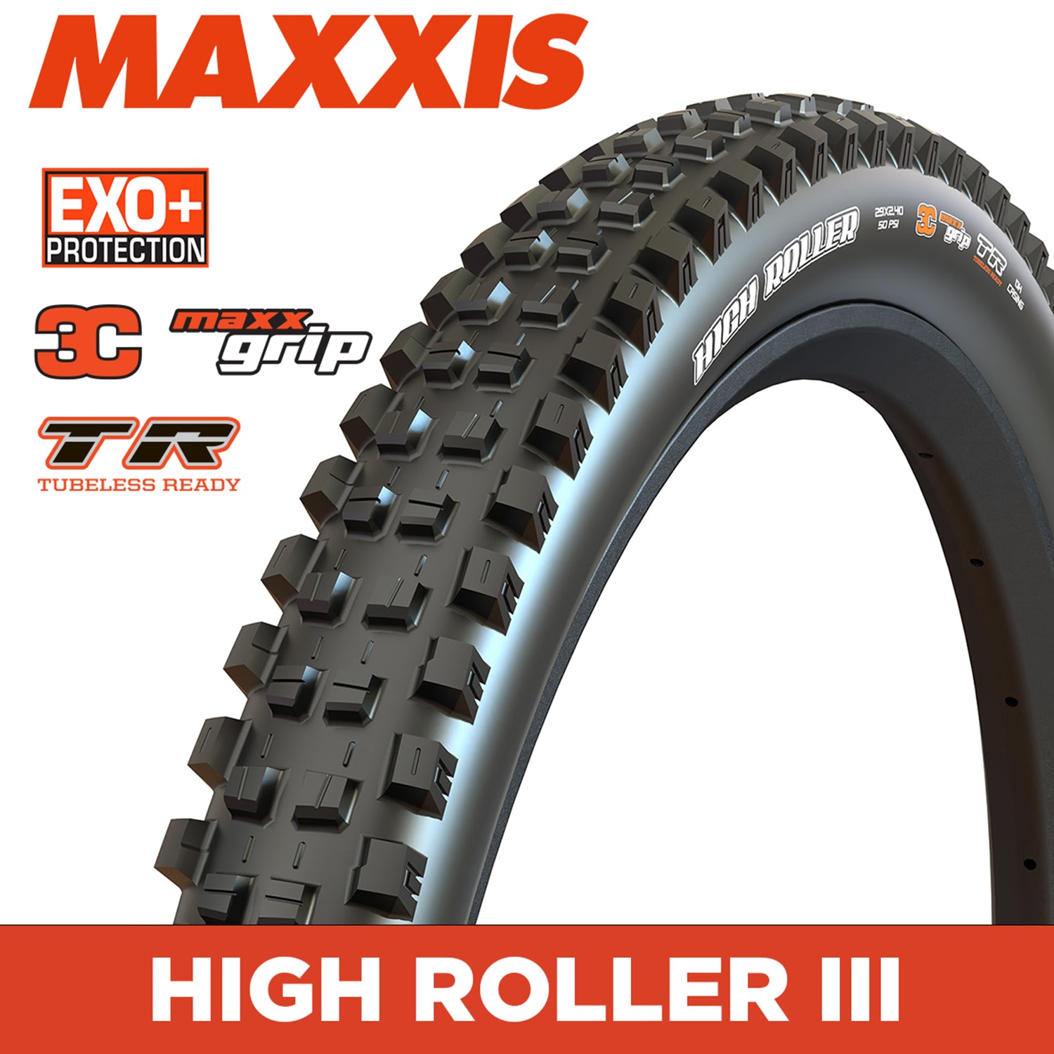 MAXXIS High Roller III - 29 X 2.40 Folding 60 TPI - EXO+ 3C MaxxGrip TR