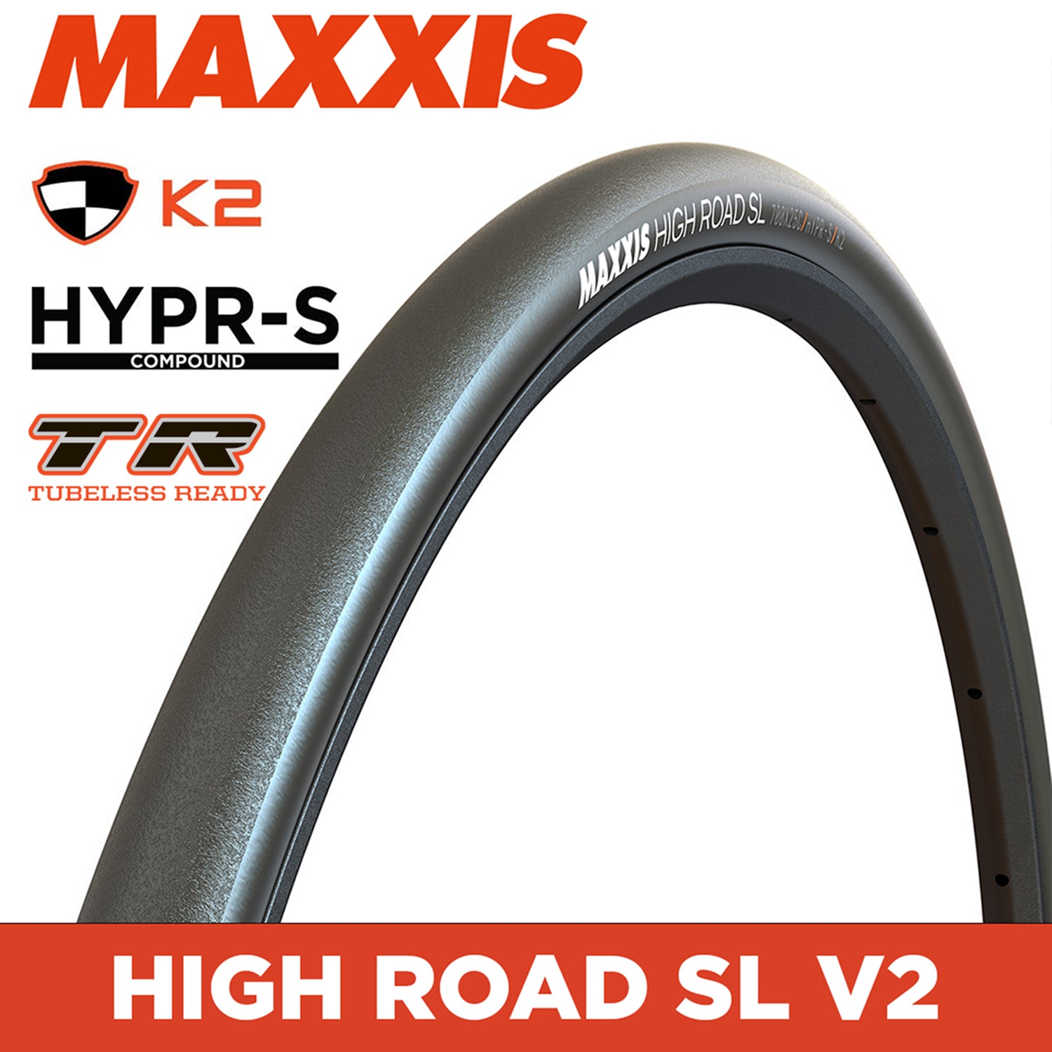MAXXIS High Road SL - 700 X 25C - HYPR-S K2  Fold Carbon Bead 150TPI Tubeless Ready