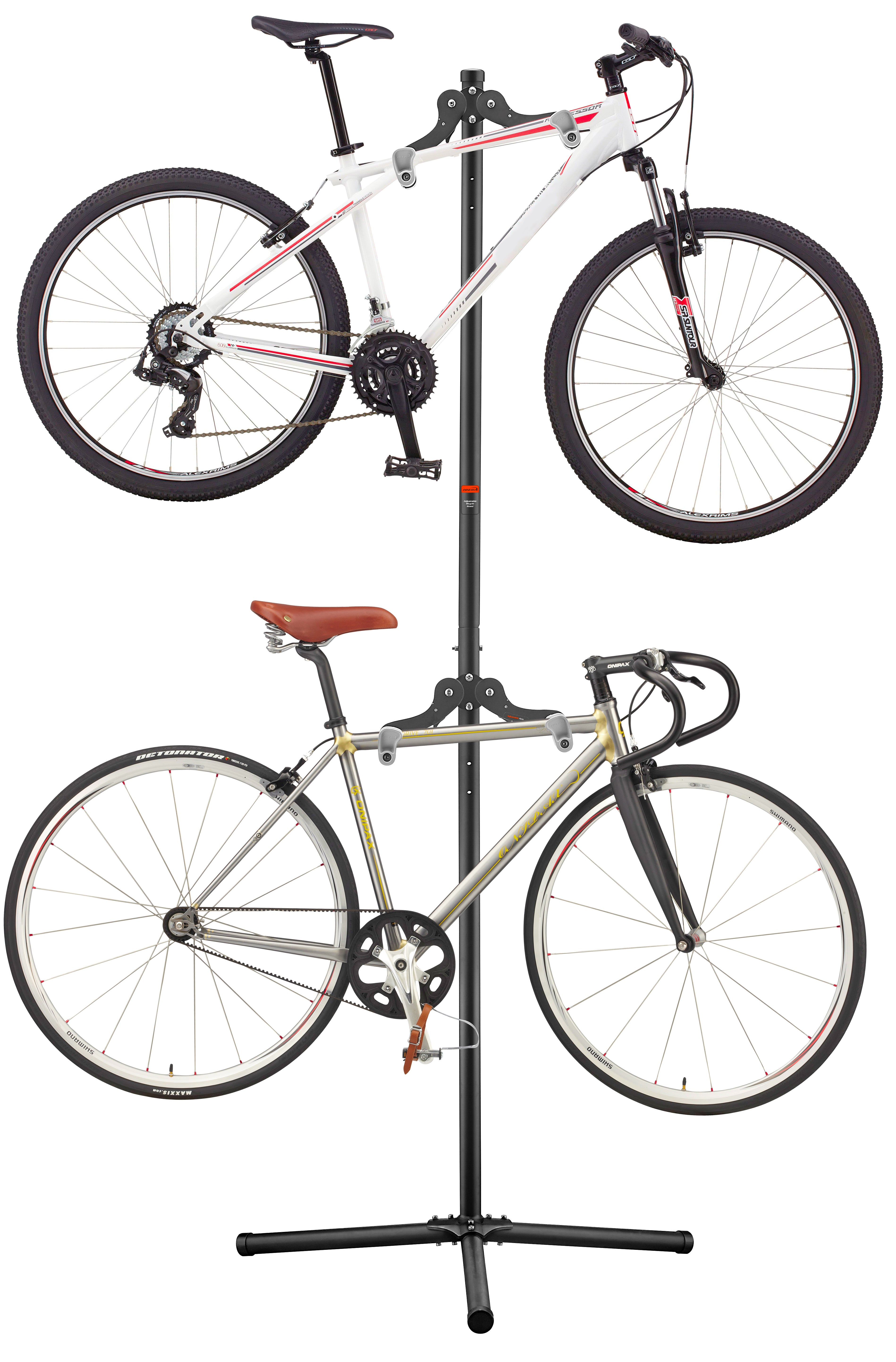 IBERA Bike Stand Two Bike Vertical Display With Multi Pivot Arms