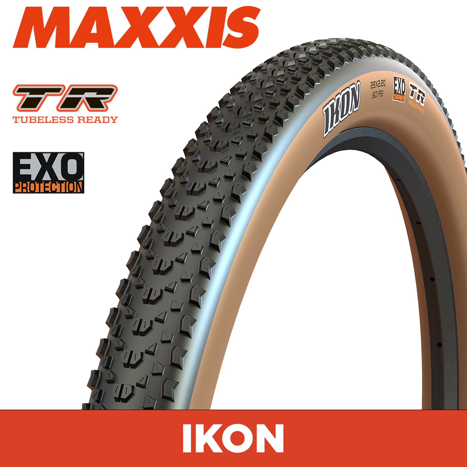 MAXXIS Ikon - 27.5 X 2.20 Folding 60TPI EXO TR - Tanwall