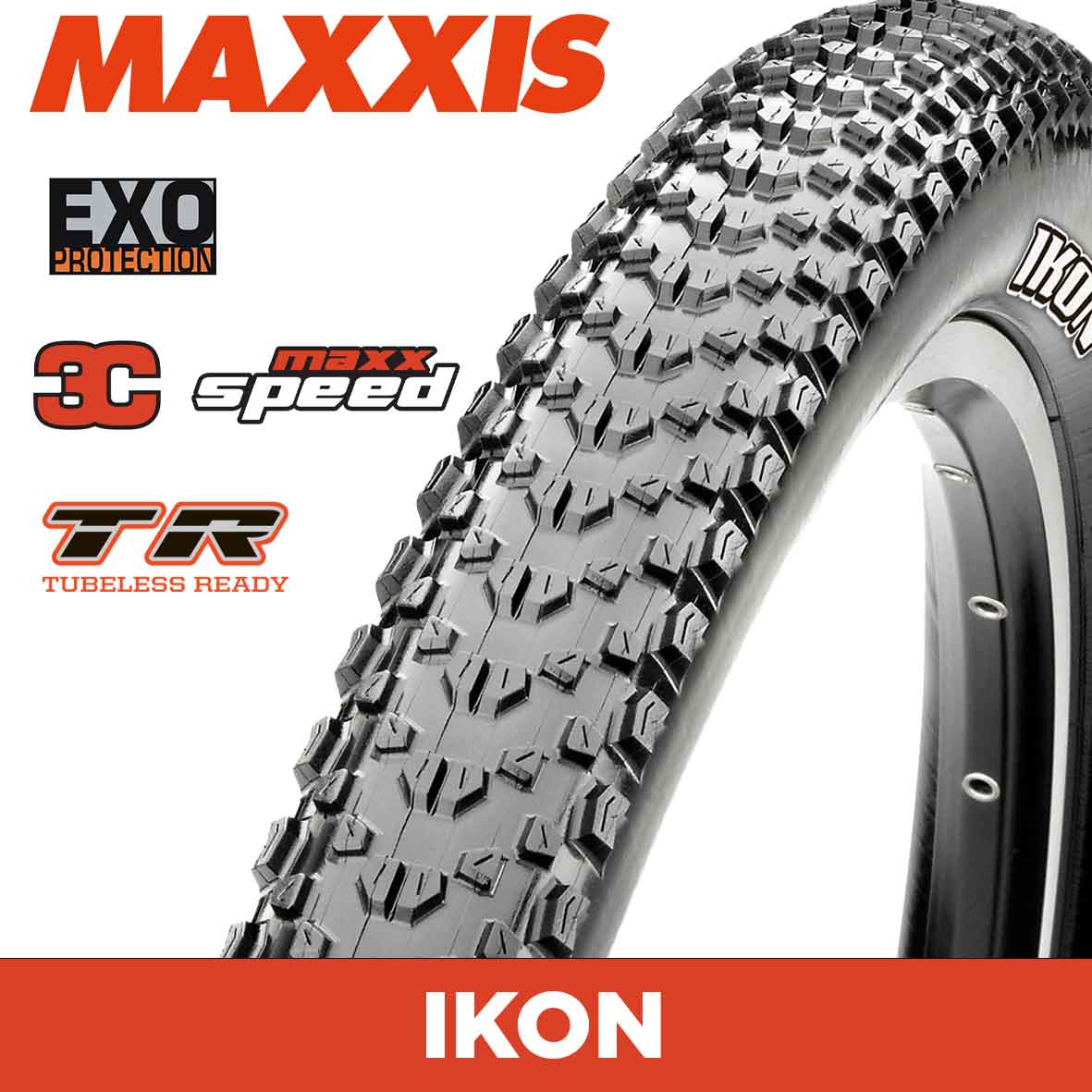 MAXXIS Ikon - 26 X 2.20 Folding 120TPI EXO 3C MaxxSpeed TR