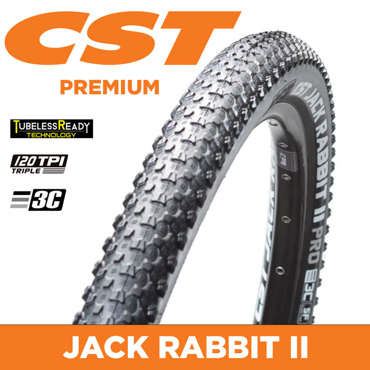 CST Tyre Jack Rabbit II Pro C1747N - 29 x 2.35 - Folding EPS 120 TPI