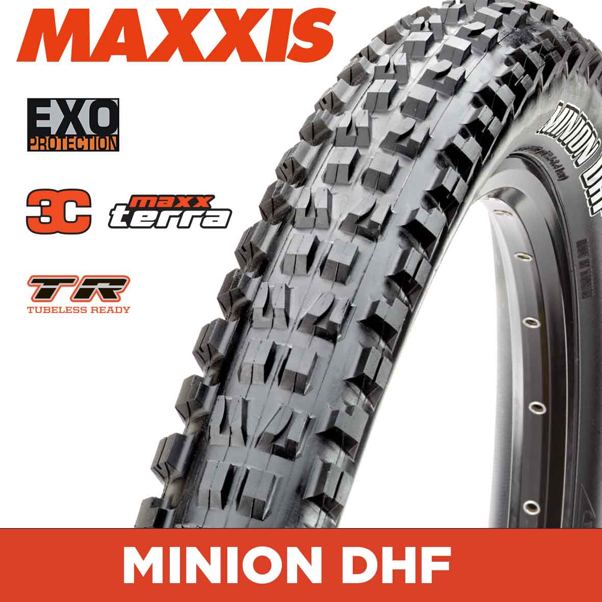 MAXXIS Minion DHF - 27.5 X 2.30 Folding 60TPI EXO 3C MaxxTerra TR
