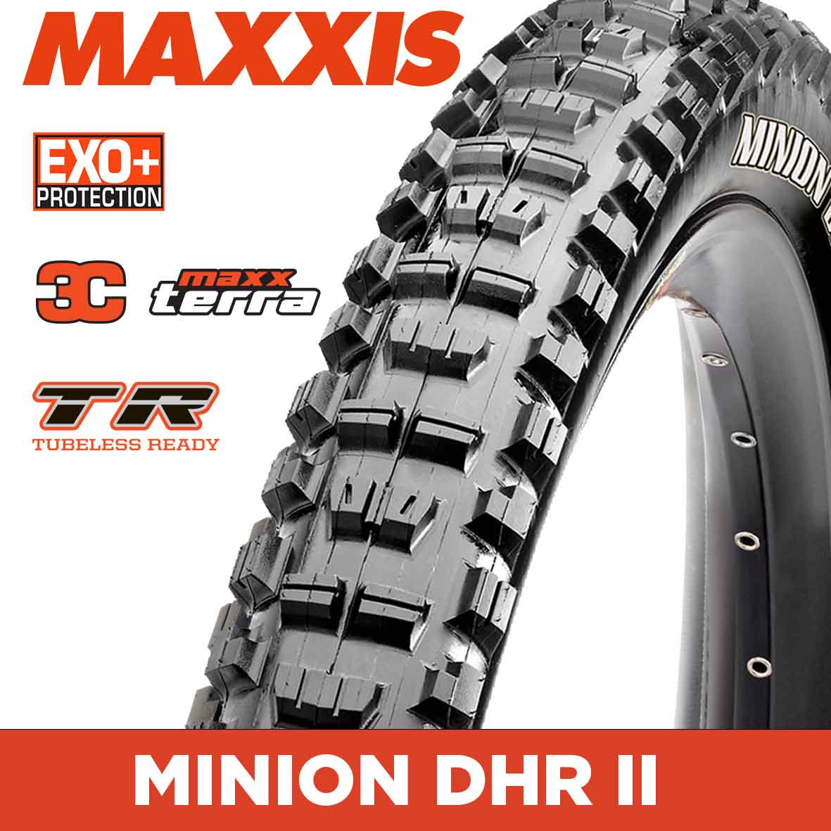 MAXXIS Minion DHR II - 27.5 X 2.60 WT Folding 60TPI EXO+ 3C MaxxTerra TR