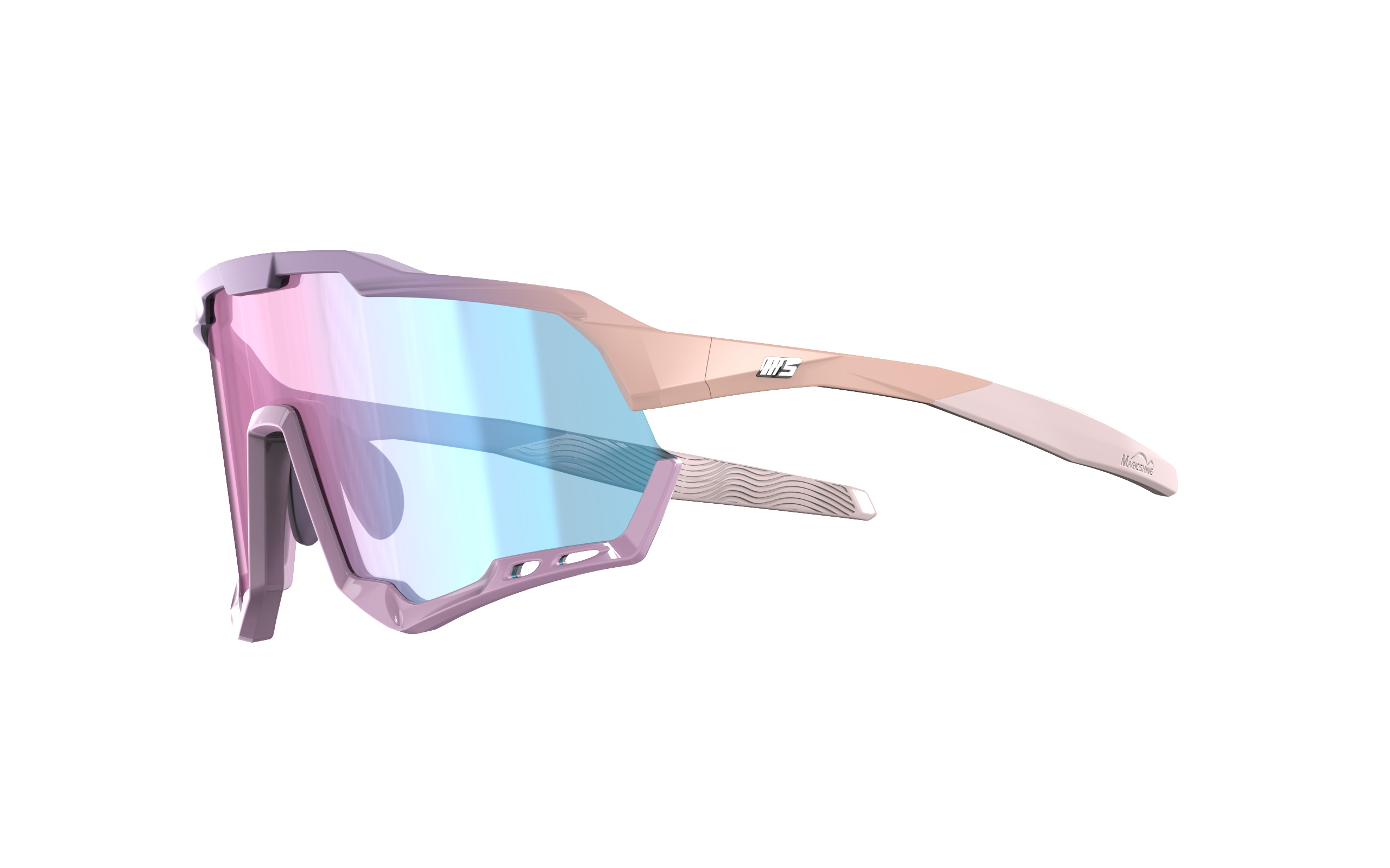 MAGICSHINE Cycling Glasses - Morpher Photochromic Mirror Coated - Pink / Champagne