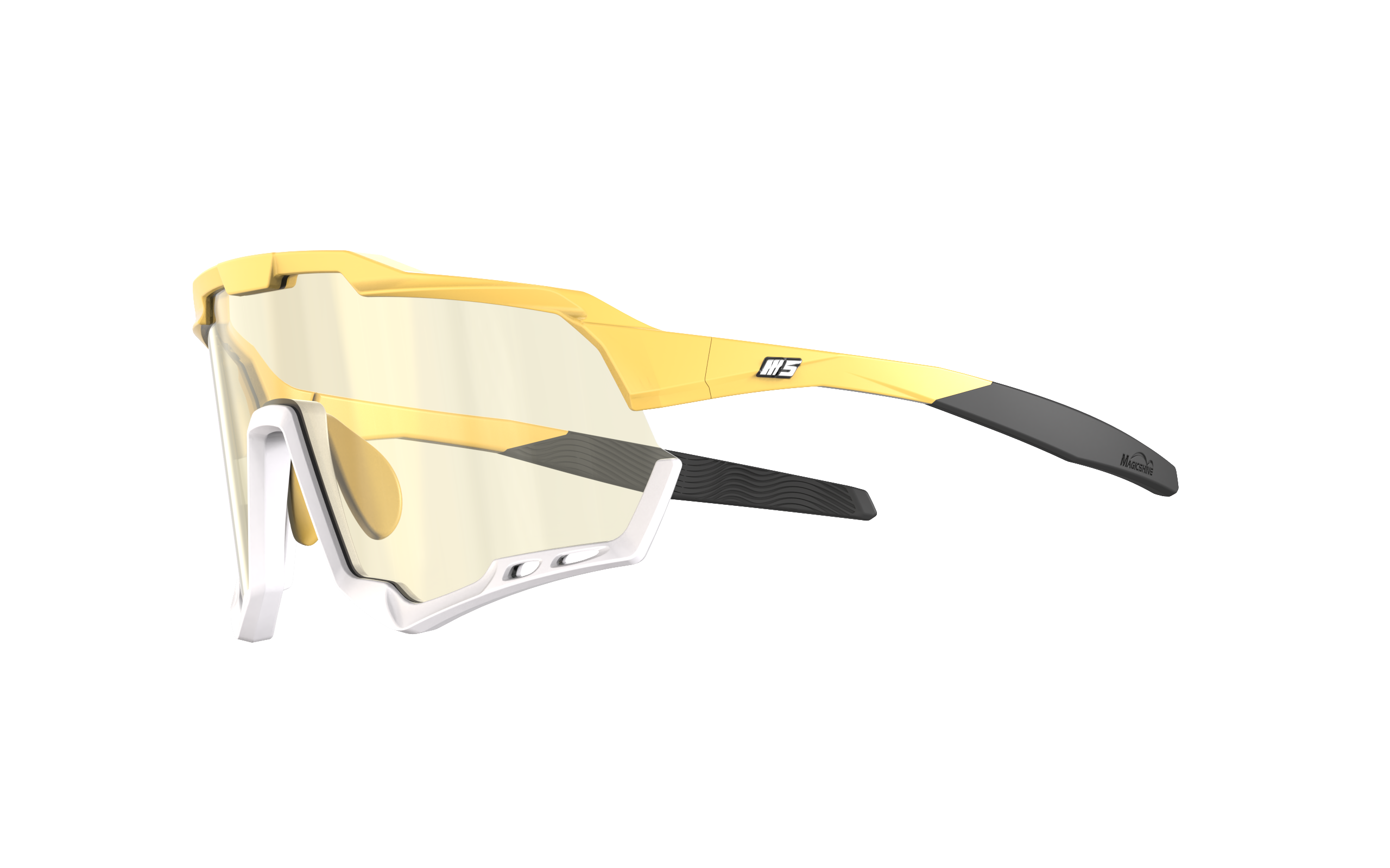 MAGICSHINE Cycling Glasses - Morpher Photochromic Mirror Coated - Yellow / White