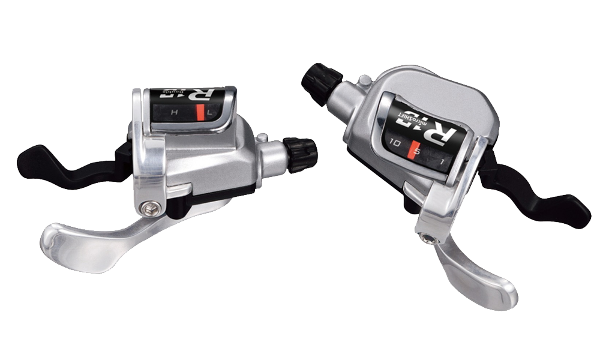 MICROSHIFT Xpress Shifter - R10 SL-R760 - 2x10 Speed - Gear Indicator - Pair (Shimano Road) Silver