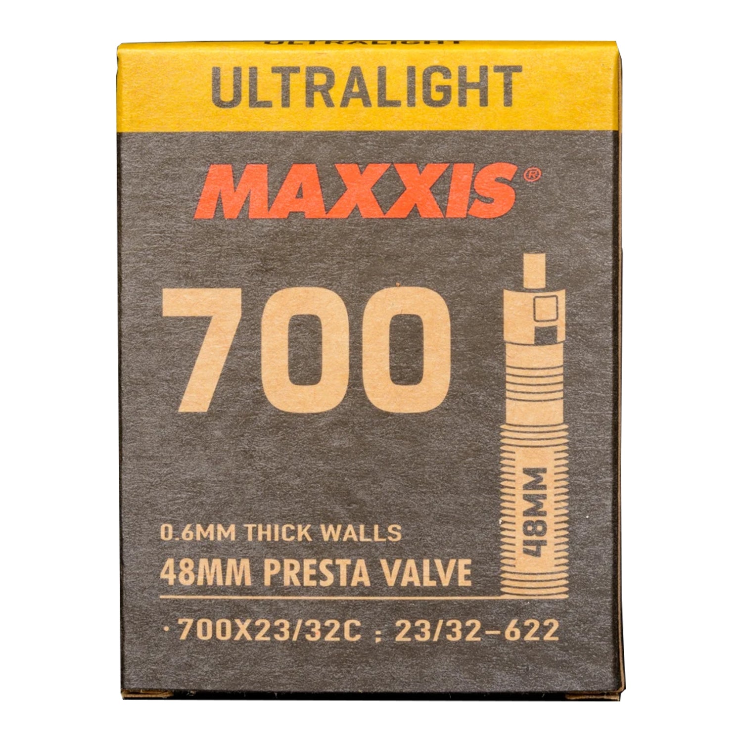 MAXXIS Tube - Ultralight 700 X 23/32 75g - PV48 Removable Presta Valve Core
