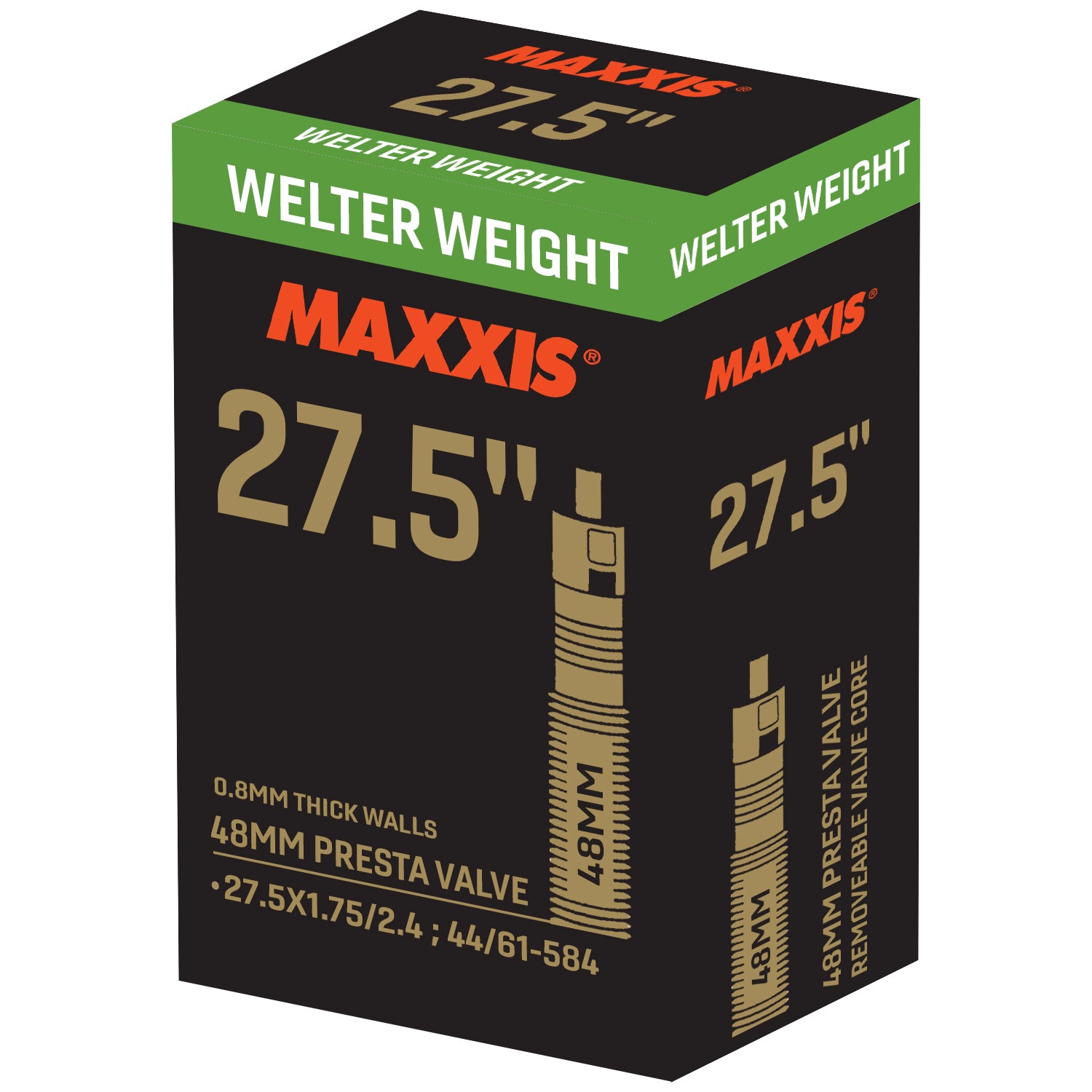 MAXXIS Tube - Welterweight 27.5 X 1.75/2.40 - PV48 Removable Presta Valve Core