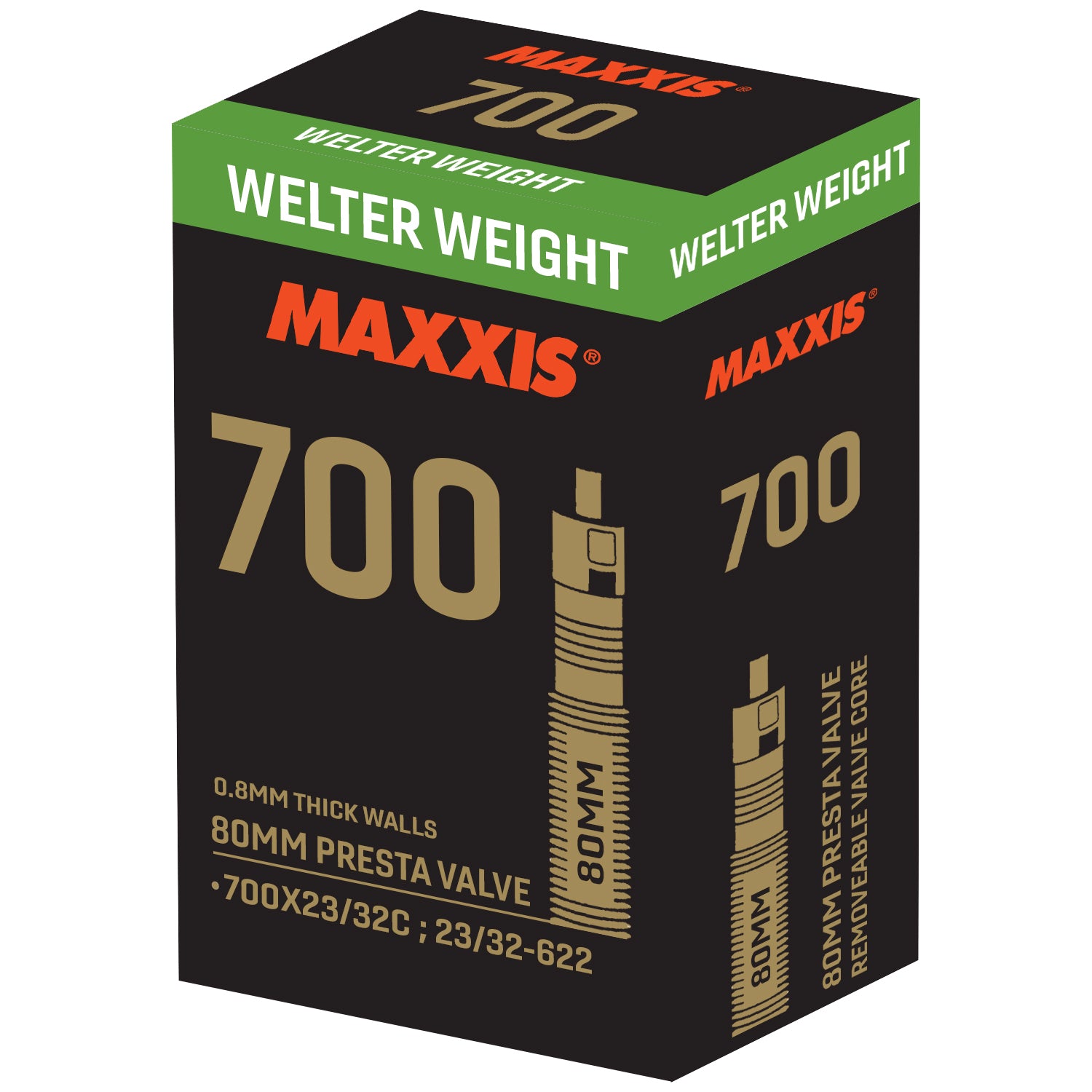 MAXXIS Tube - Welterweight 700 X 23/32 - PV80 Removable Presta Valve C
