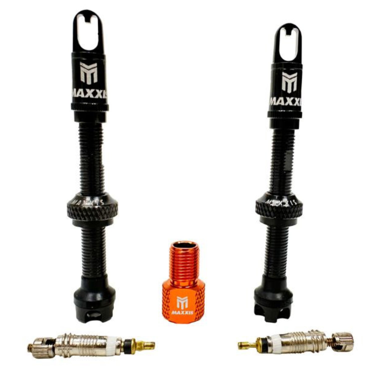 MAXXIS Maxxout Tubeless Valves - 50mm Presta - Alloy Tool Caps / Spare Cores / Presta to Schrader
