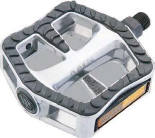 QBP Pedal - Alloy - 9/16 - Non Slip Top with Reflector - DU Bearing - 109x100x28cm - Silver