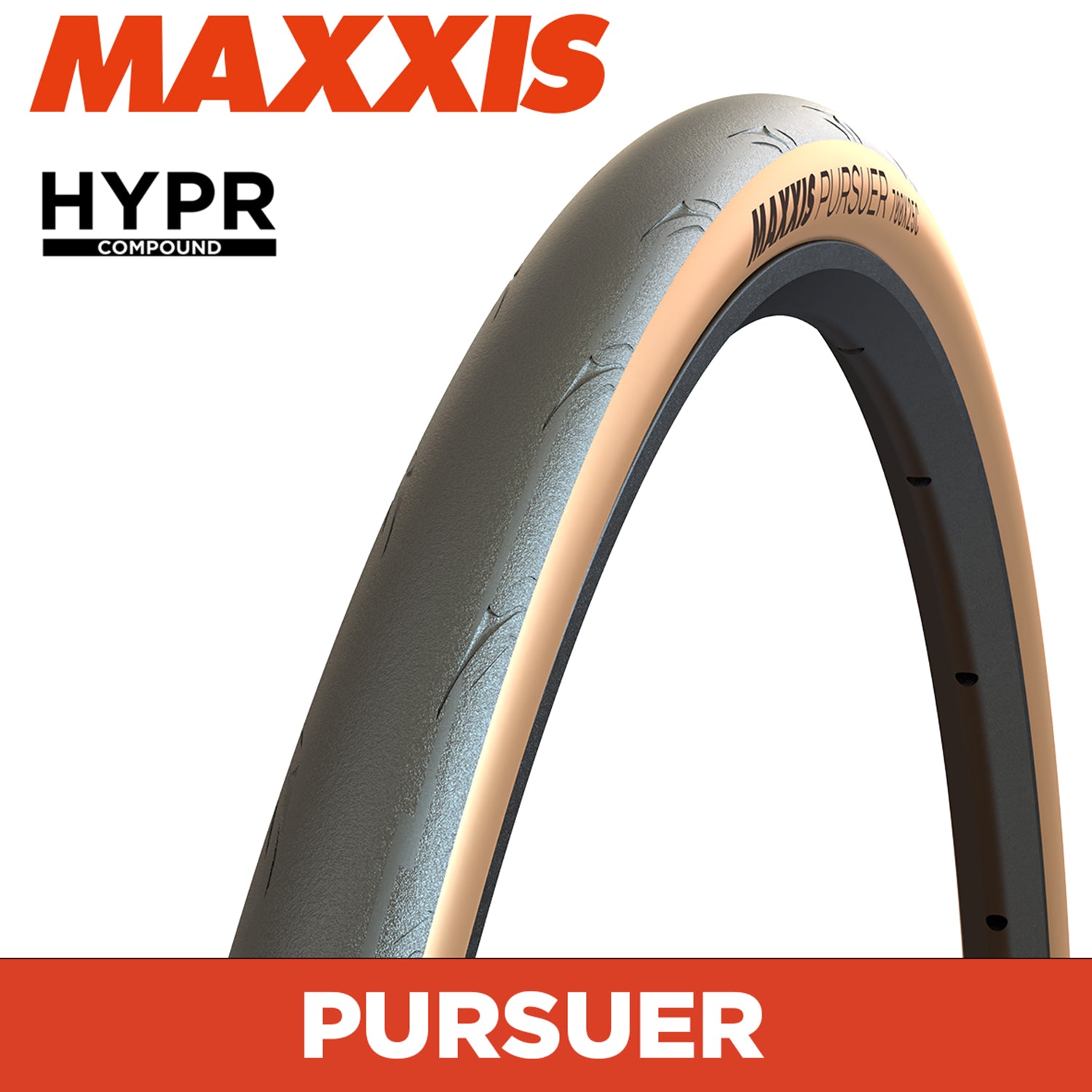 MAXXIS Pursuer - 700 X 28 Folding - 60TPI New Hot Patch Tanwall