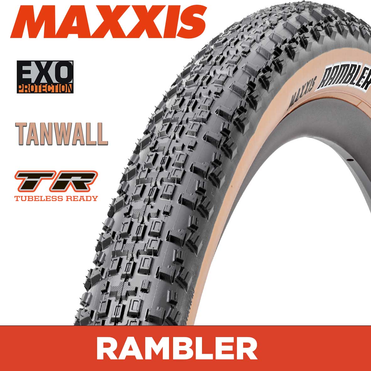 MAXXIS Rambler - 700 X 45 Folding 60TPI EXO TR - Tan Wall