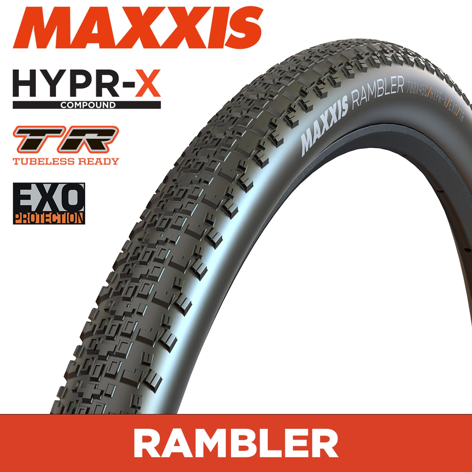 MAXXIS Rambler Gravel - 700 X 45 120 TPI Folding - HYPR-X EXO TR