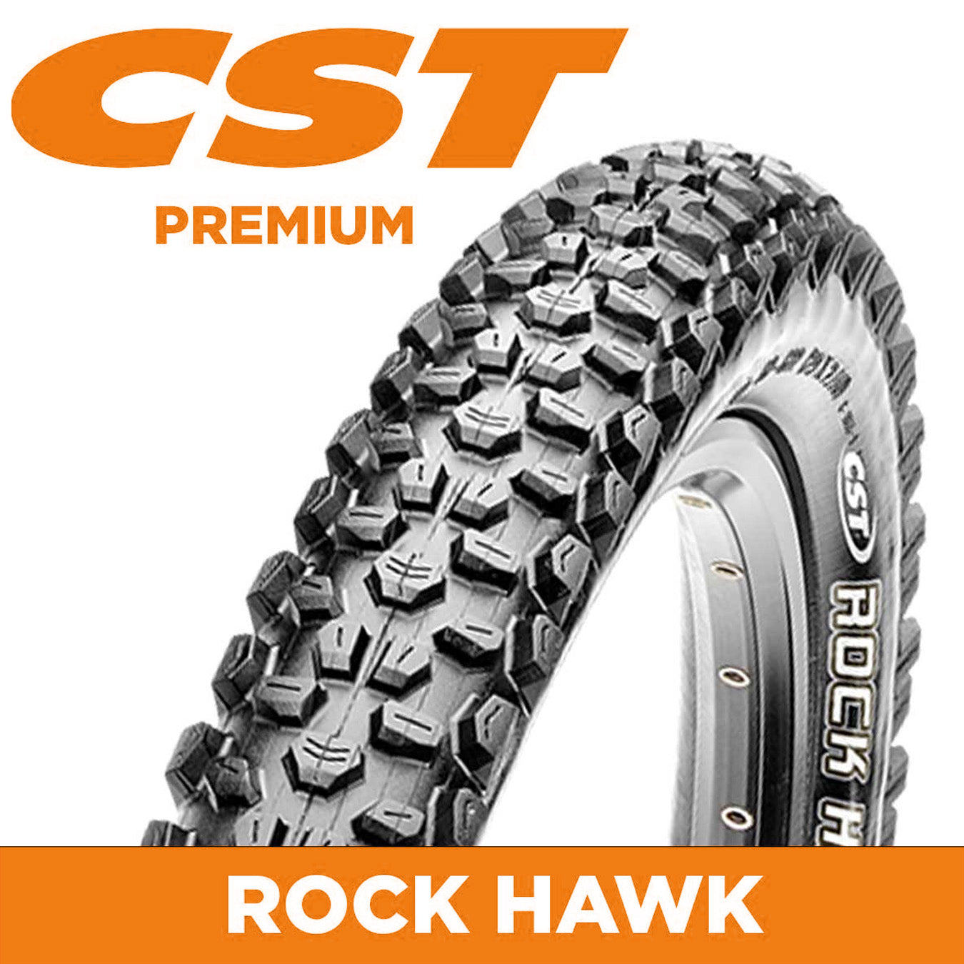 CST Tyre Rockhawk C1844 - 29 x 2.4 - 27 tpi Wirebead - Black