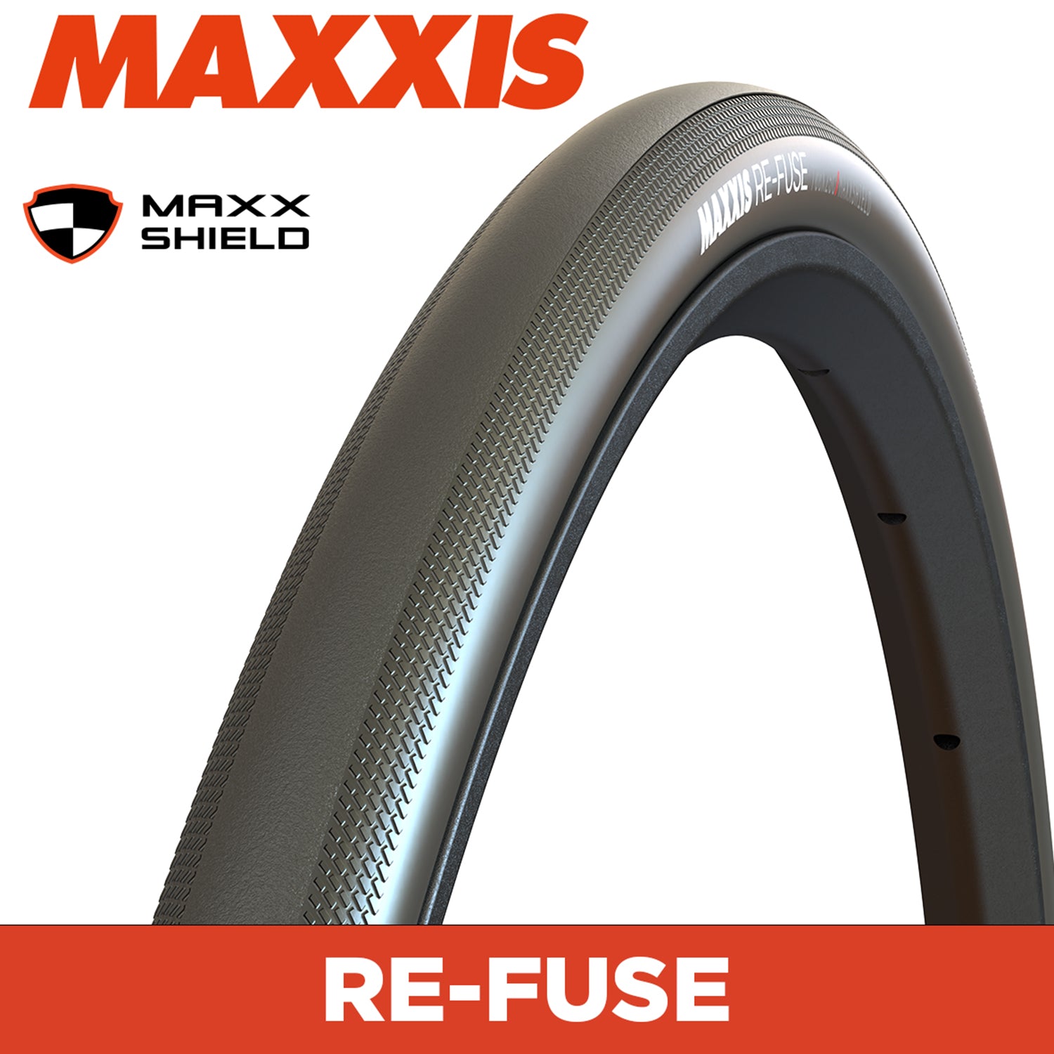 MAXXIS ReFuse - 700 X 28 Folding - 60TPI MaxxShield - Black New Hot Patch - Updated TB00466500