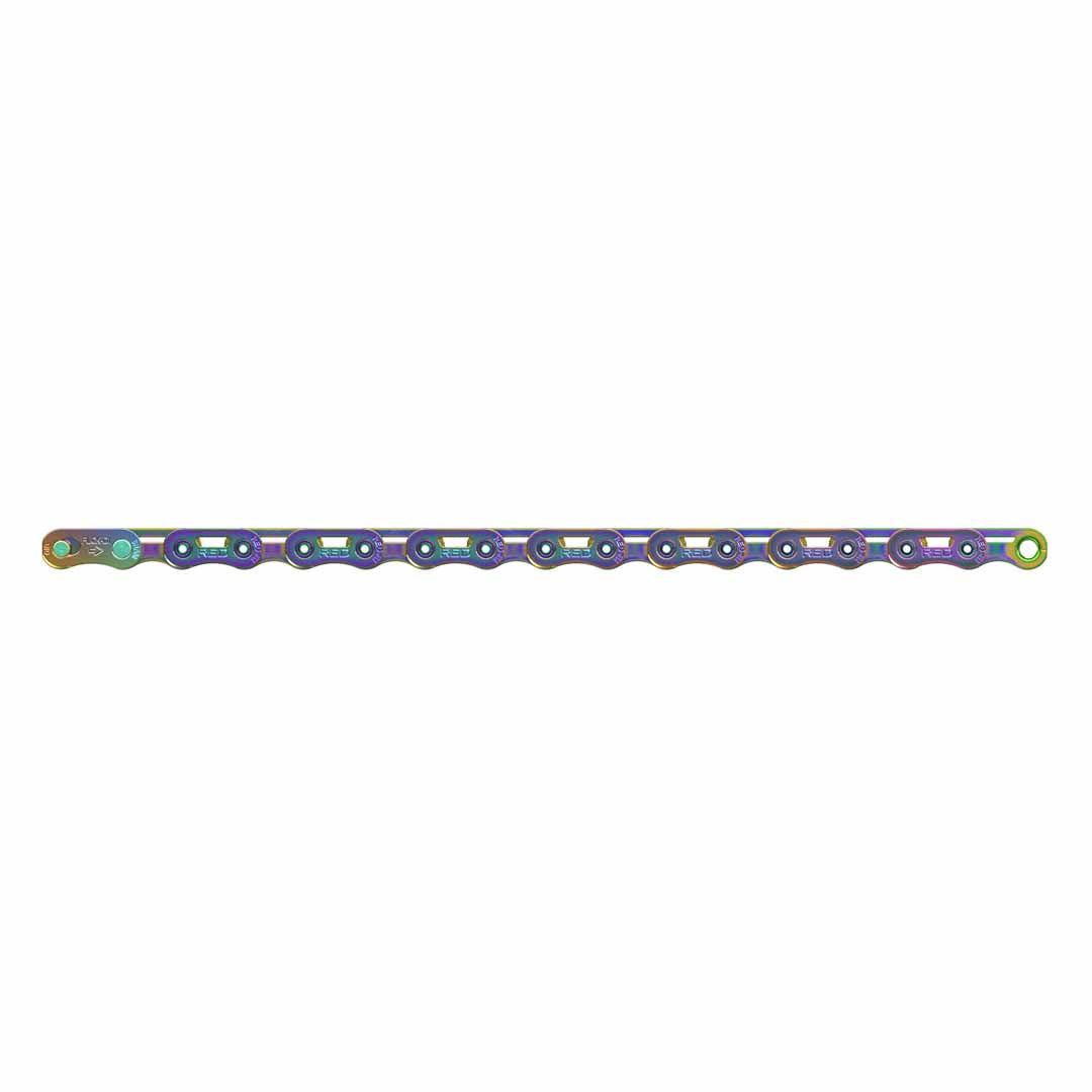 Chain Red E1 Flattop 126Links Rainbow w/ PowerLock 12 Speed