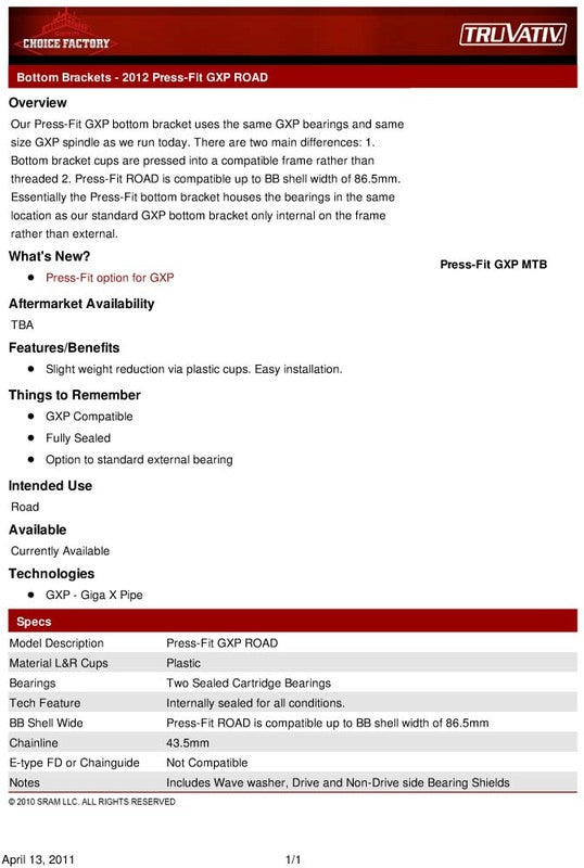 BB PRESSFIT BB86 ROAD