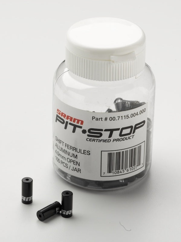 Gear Ferrules 4.0mm SRAM Logo Black Quantity 100