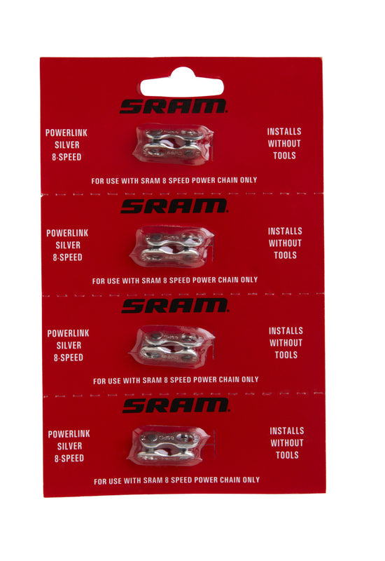 Power Lock Chain Connectors 8 Speed Silver 4 Pack