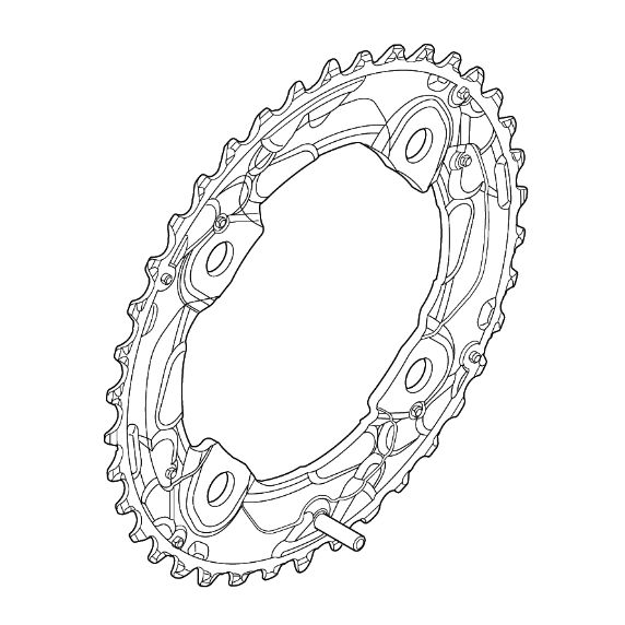 SHIMANO FC-M615 CHAINRING 38T DEORE (AK) FOR 38-26T