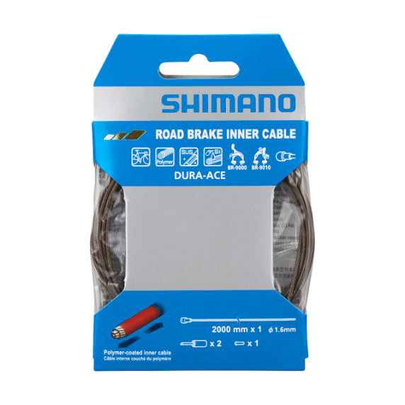 SHIMANO BR-9000 BRAKE CABLE INNER 1.6mm X 2000mm POLYMER-COATED