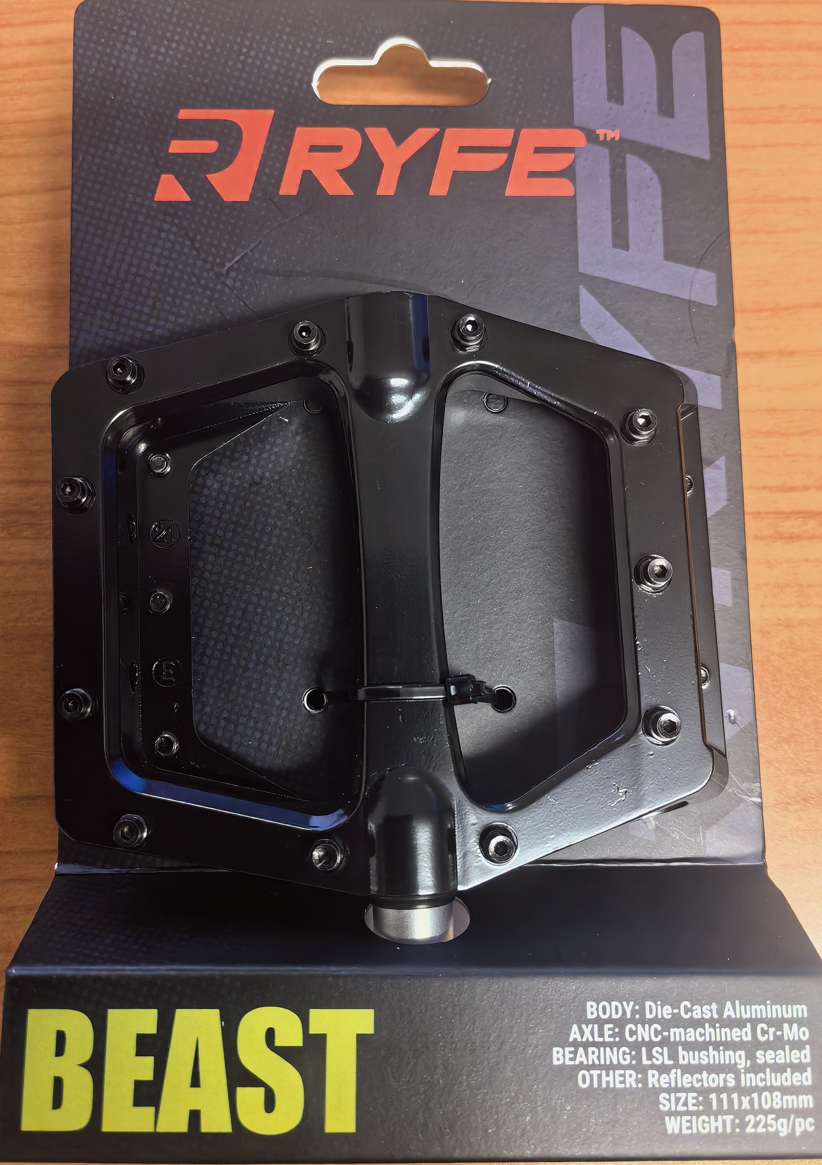 RYFE Pedals - BEAST - S/Bearing - 6061 Aluminum - Die Cast Aluminium - BLACK