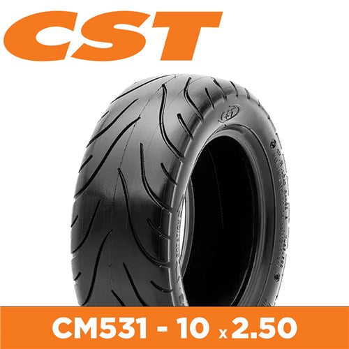 CST Tyre E-Scooter C531 - 10 x 2.50 - Rim Size 6.00x1.65 - Sectional Width 63mm - Tubeless - Load 100kg
