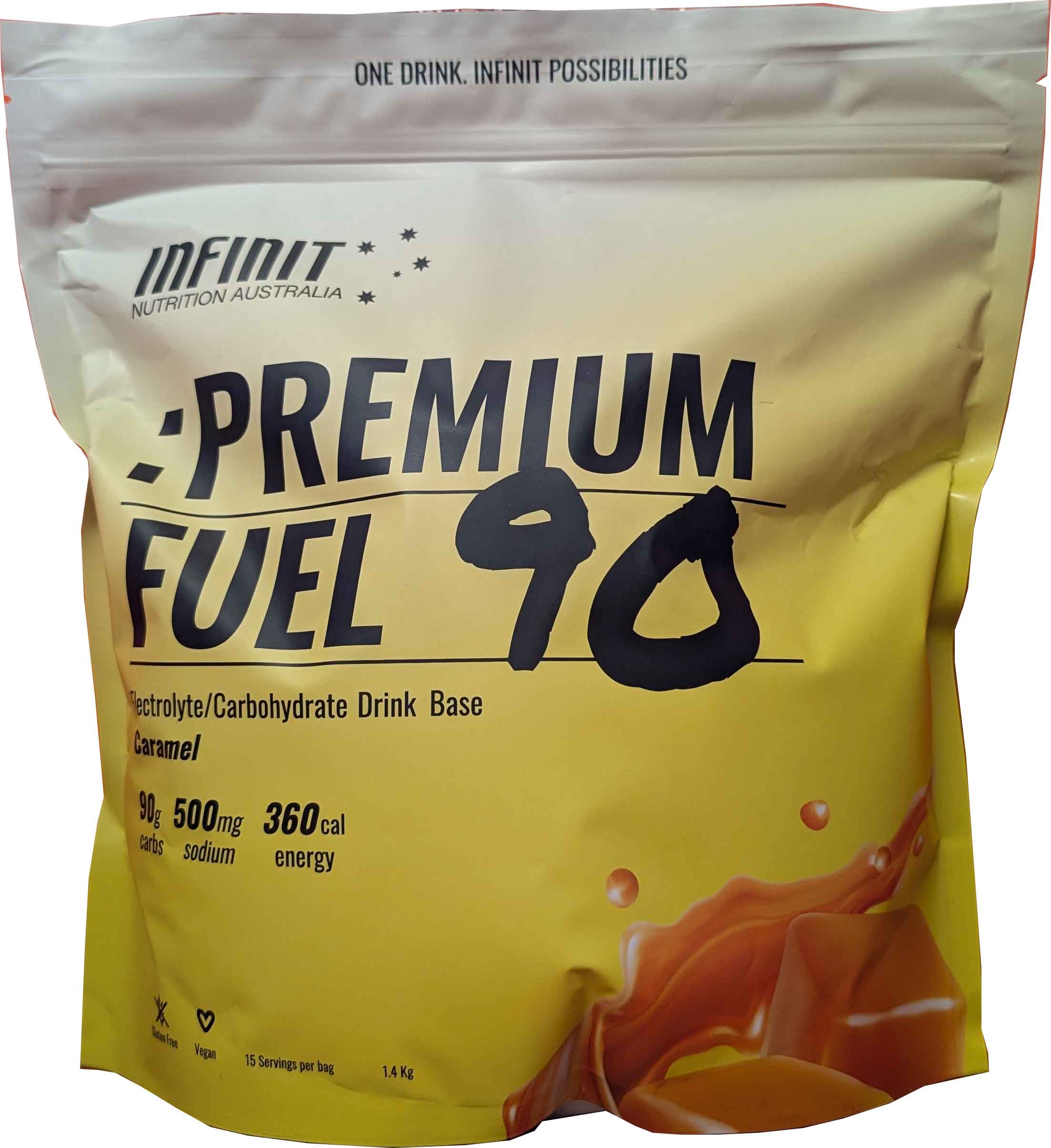 INFINIT NUTRITION Premium Fuel 90g Carbs - 1kg Bag - Caramel
