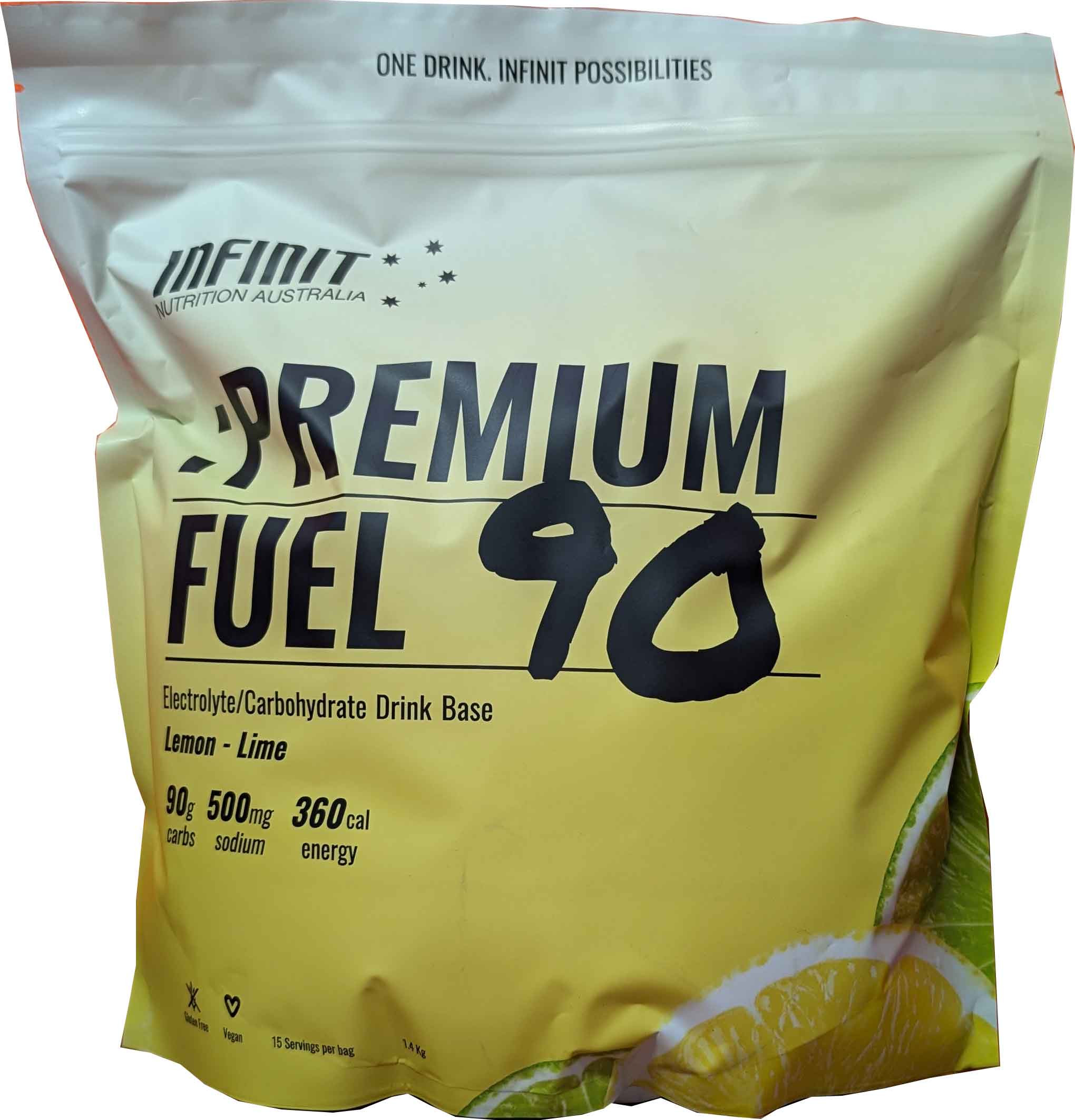 INFINIT NUTRITION Premium Fuel 90g Carbs - 1kg Bag - Lemon Lime