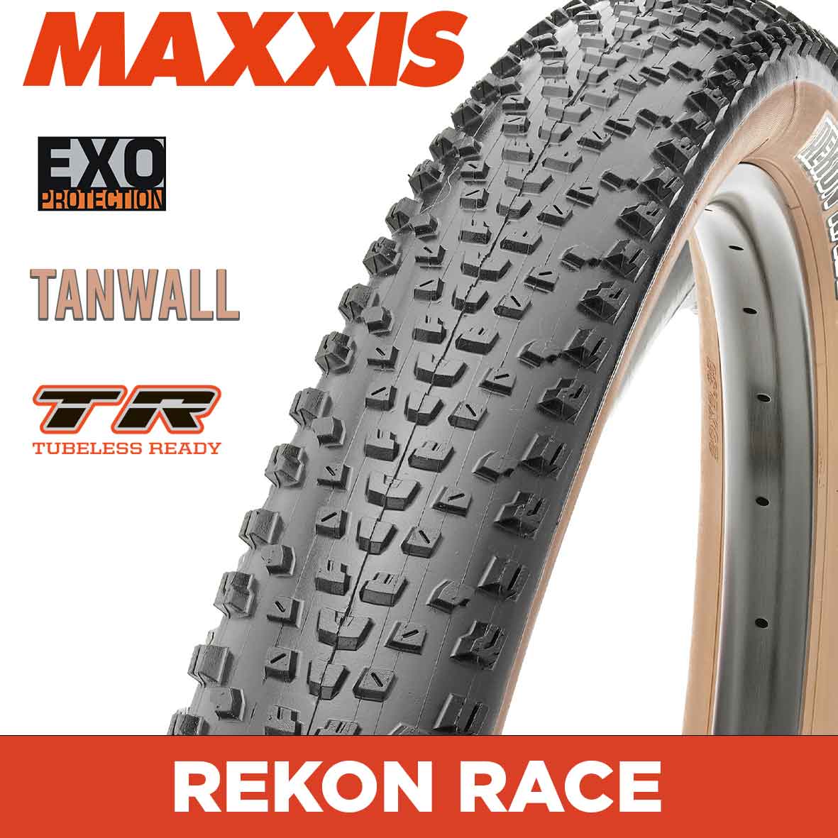 MAXXIS Rekon Race - 29 X 2.25 Folding 60TPI EXO TR Tanwall